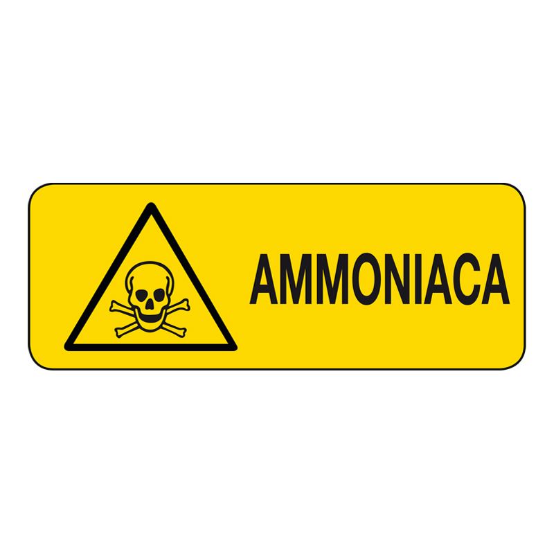AMMONIACA CARTELLO ADESIVO 330X125 PERICOLO