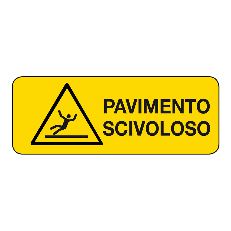 PAVIMENTO SCIVOLOSO CARTELLO ALLUMINIO 330X125 PERICOLO
