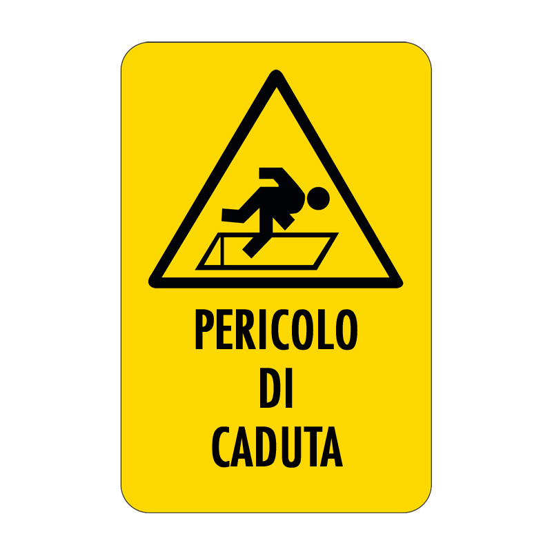PERICOLO DI CADUTA CARTELLO ALLUMINIO 330X500 PERICOLO