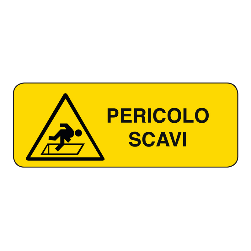 PERICOLO SCAVI CARTELLO ALLUMINIO 330X125 PERICOLO