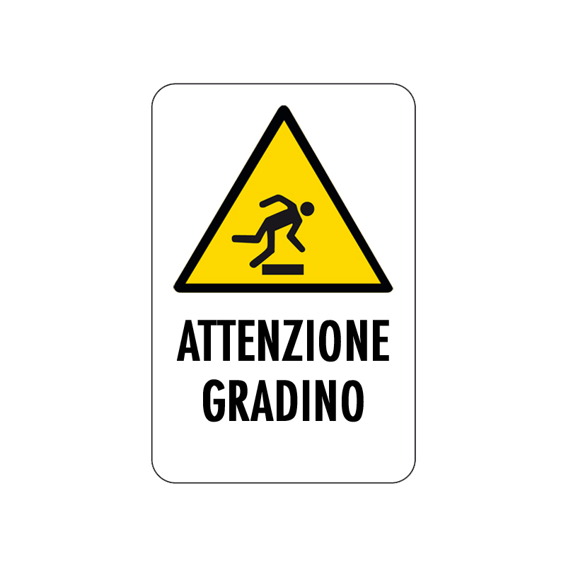 ATTENZIONE GRADINO CARTELLO ALLUMINIO 200X300 PERICOLO