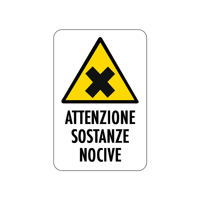 ATTENZIONE SOSTANZE NOCIVE CARTELLO ALLUMINIO 200X300 PERICOLO