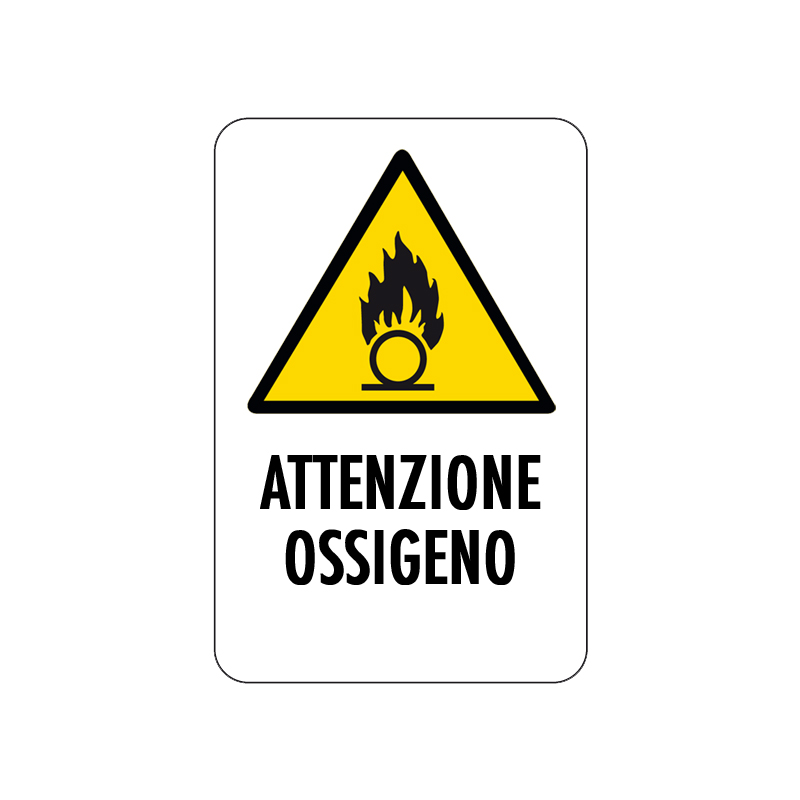 ATTENZIONE OSSIGENO CARTELLO ALLUMINIO 200X300 PERICOLO