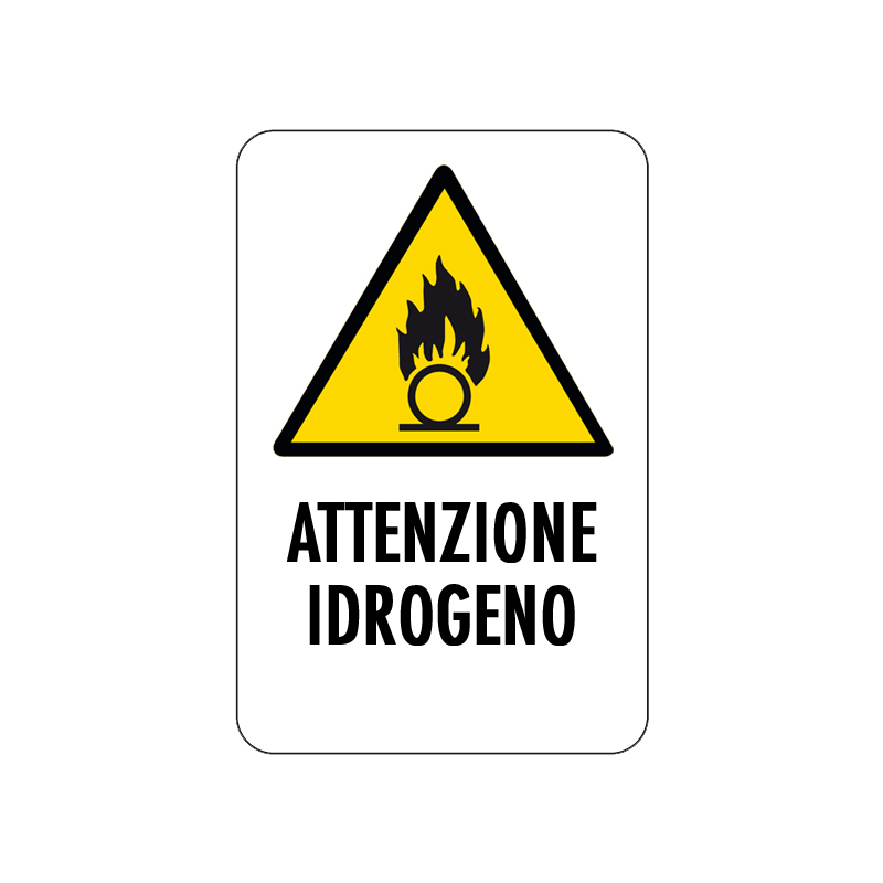ATTENZIONE IDROGENO CARTELLO ALLUMINIO 200X300 PERICOLO