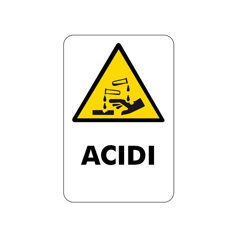 ACIDI CARTELLO ALLUMINIO 200X300 PERICOLO