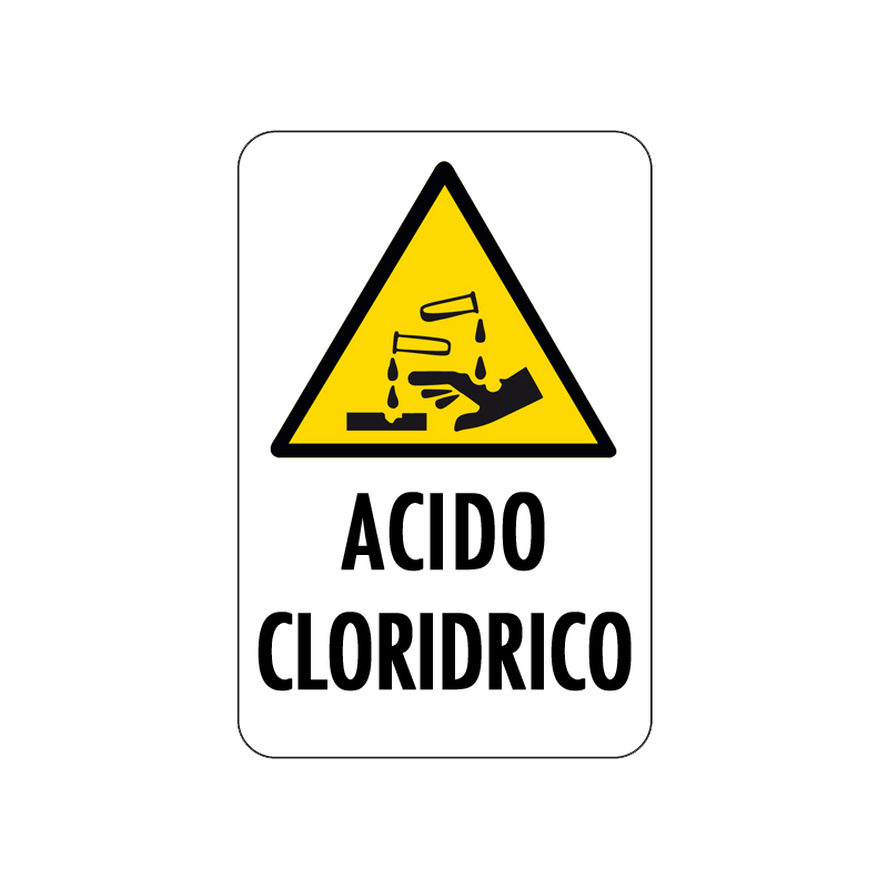 ACIDO CLORIDRICO CARTELLO ALLUMINIO 200X300 PERICOLO