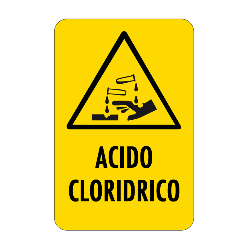 ACIDO CLORIDRICO CARTELLO ALLUMINIO 330X500 PERICOLO