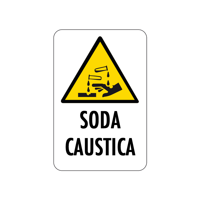 SODA CAUSTICA CARTELLO ALLUMINIO 200X300 PERICOLO