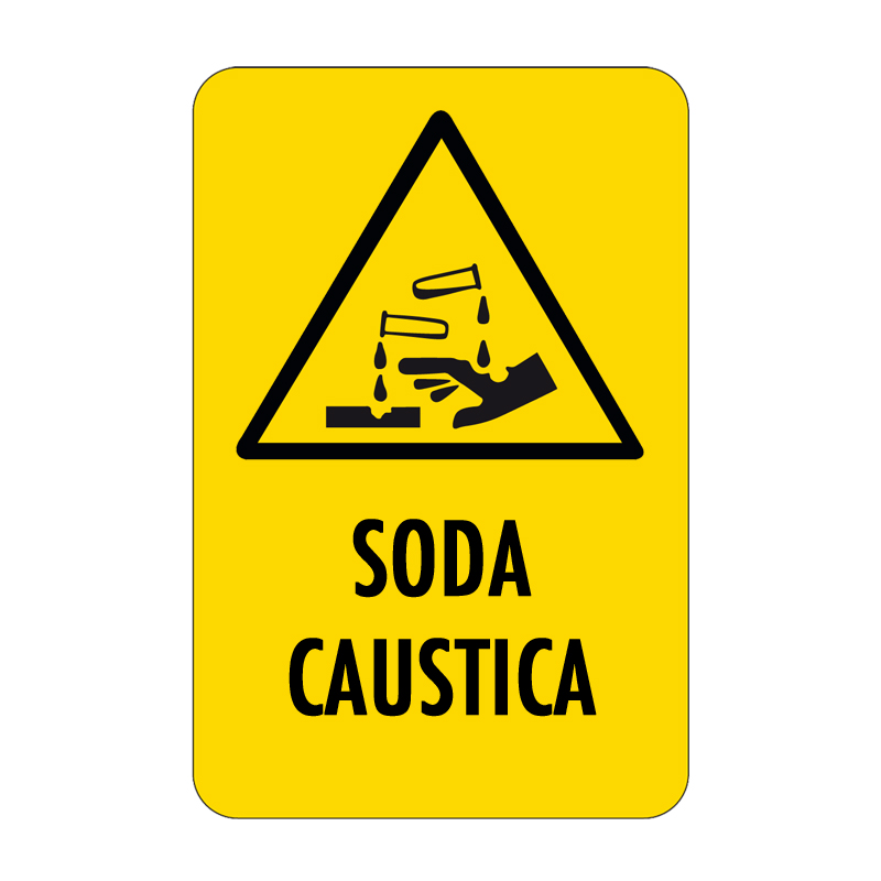 SODA CAUSTICA CARTELLO ALLUMINIO 330X500 PERICOLO