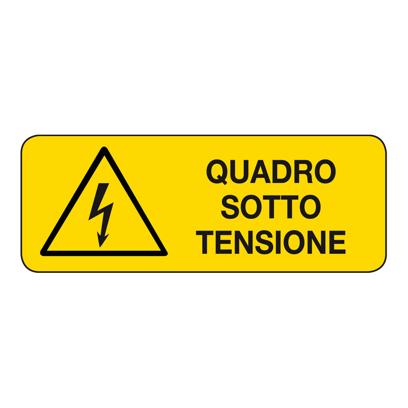 QUADRO SOTTO TENSIONE CARTELLO ALLUMINIO 330X125 PERICOLO
