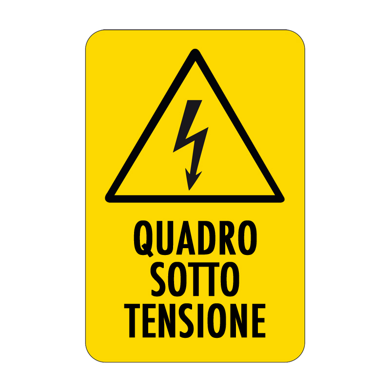 QUADRO SOTTO TENSIONE CARTELLO ALLUMINIO 330X500 PERICOLO