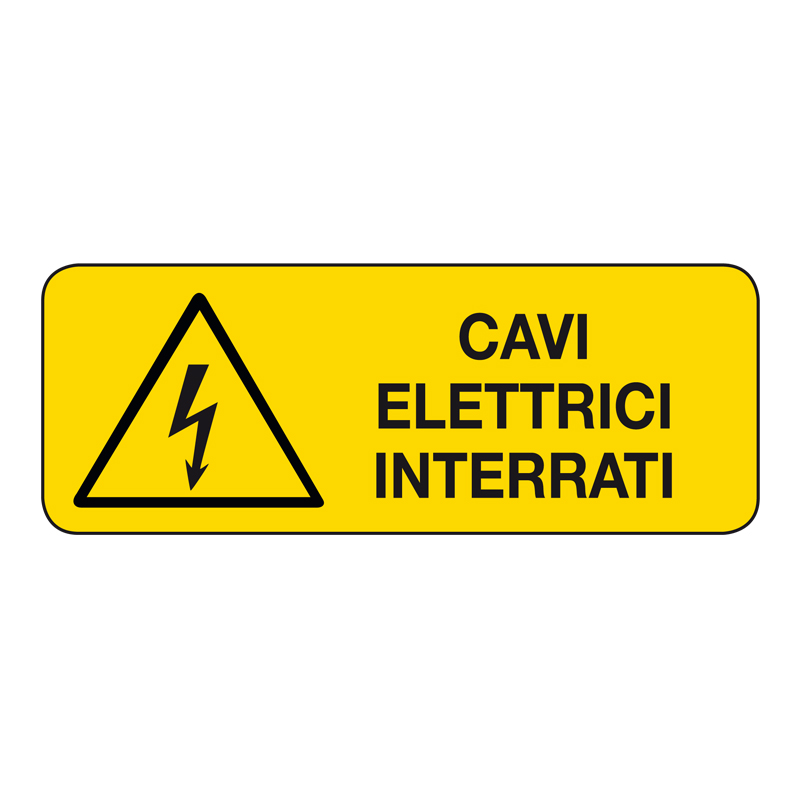 CAVI ELETTRICI INTERRATI CARTELLO ADESIVO 330X125 PERICOLO