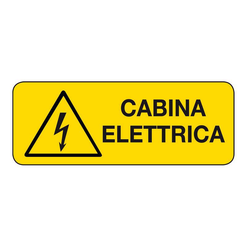CABINA ELETTRICA CARTELLO ADESIVO 330X125 PERICOLO