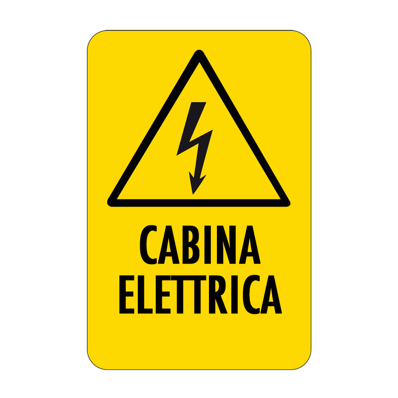 CABINA ELETTRICA CARTELLO ALLUMINIO 330X500 PERICOLO