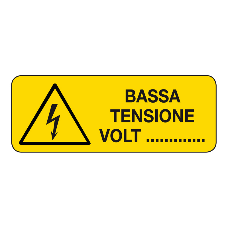 BASSA TENSIONE VOLT CARTELLO ADESIVO 330X125 PERICOLO