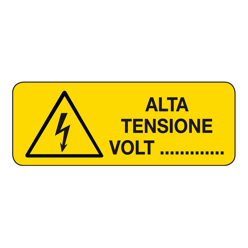 ALTA TENSIONE VOLT CARTELLO ADESIVO 330X125 PERICOLO