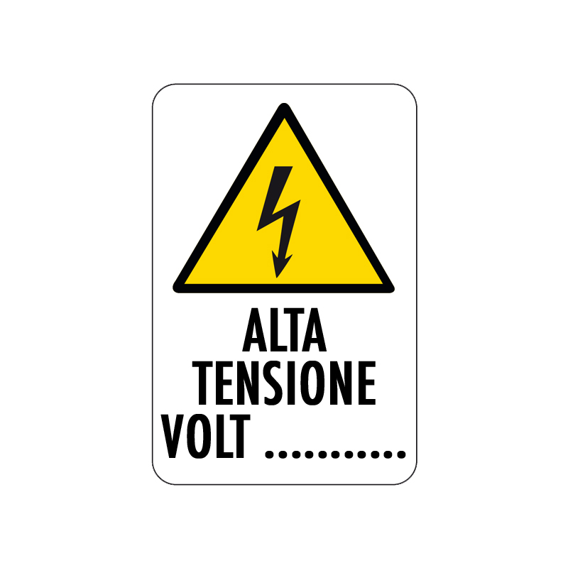 ALTA TENSIONE VOLT CARTELLO ALLUMINIO 200X300 PERICOLO