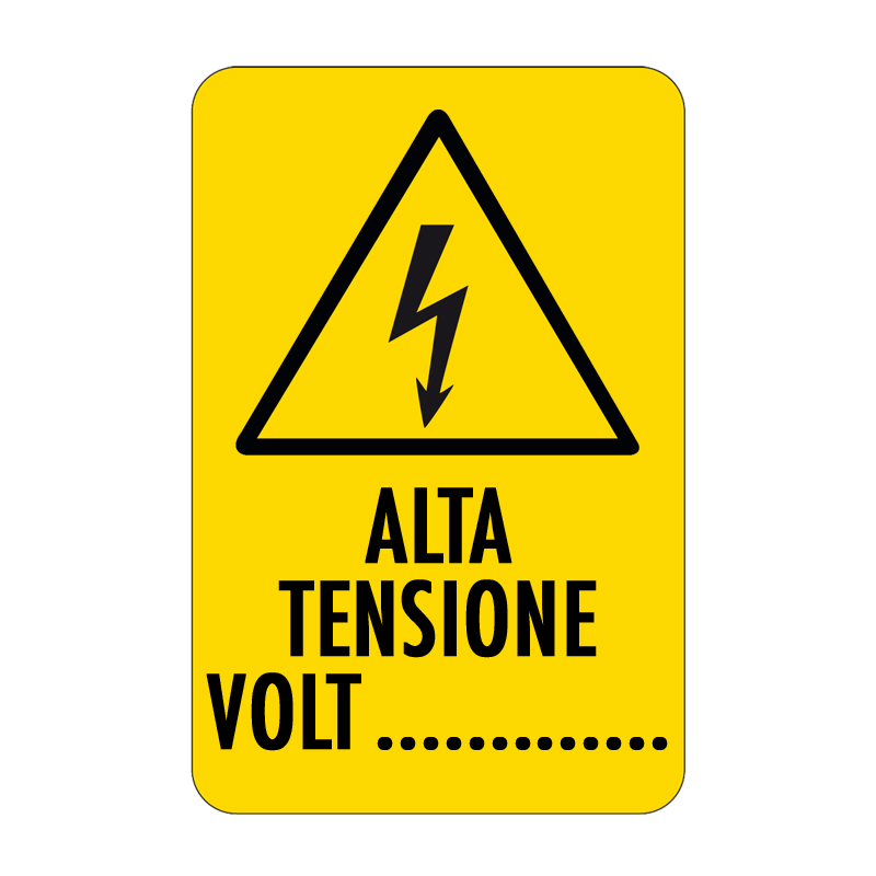 ALTA TENSIONE VOLT CARTELLO ALLUMINIO 330X500 PERICOLO
