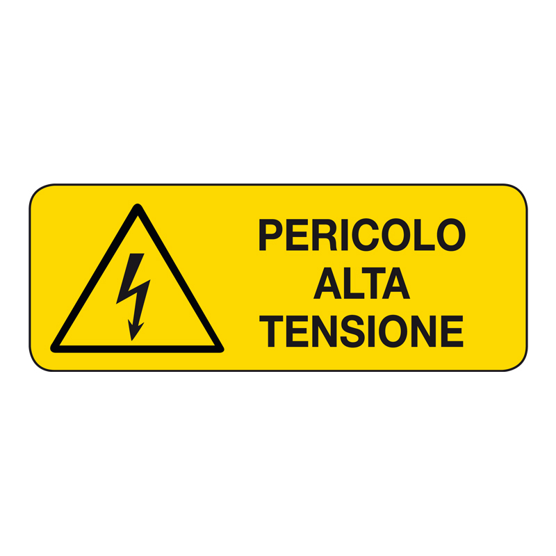 PERICOLO ALTA TENSIONE CARTELLO ADESIVO 330X125 PERICOLO