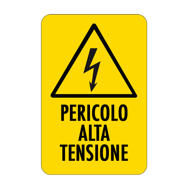 PERICOLO ALTA TENSIONE CARTELLO ALLUMINIO 330X500 PERICOLO