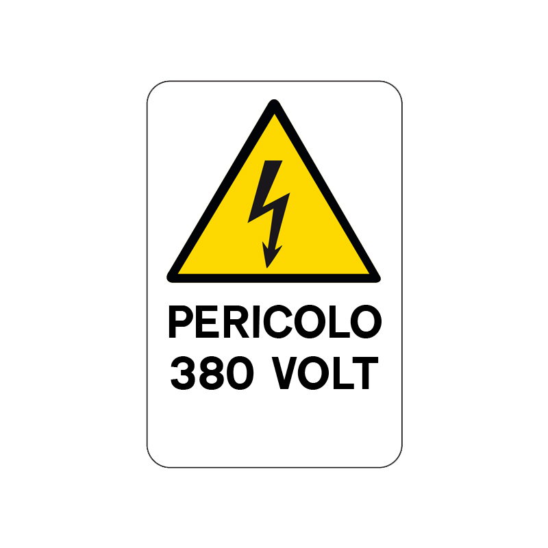 PERICOLO 380 VOLT CARTELLO ALLUMINIO 200X300 PERICOLO