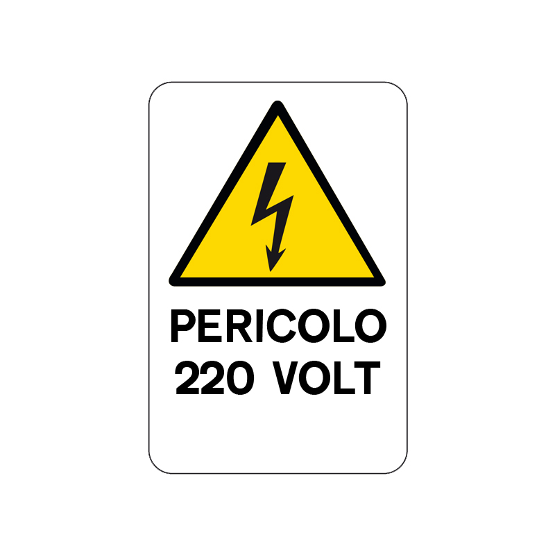 PERICOLO 220 VOLT CARTELLO ALLUMINIO 200X300 PERICOLO