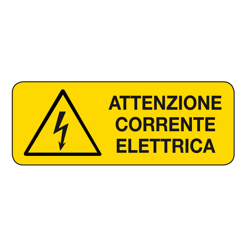 ATTENZIONE CORRENTE ELETTRICA CARTELLO ALLUMINIO 330X125 PERICOLO