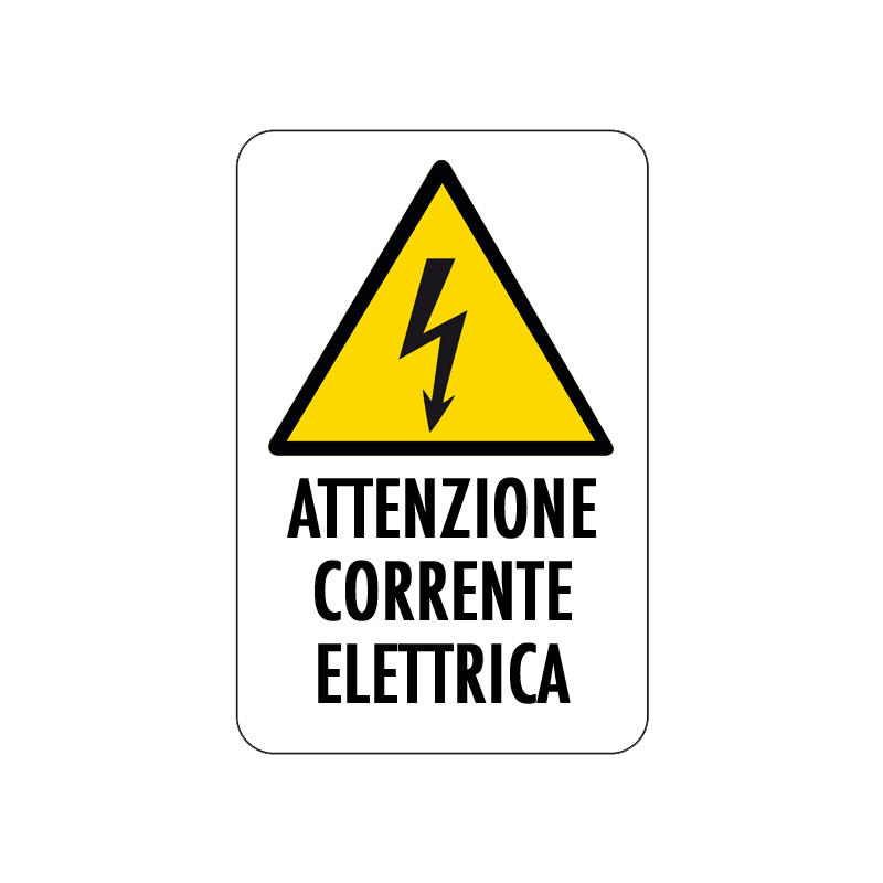 ATTENZIONE CORRENTE ELETTRICA CARTELLO ALLUMINIO 200X300 PERICOLO