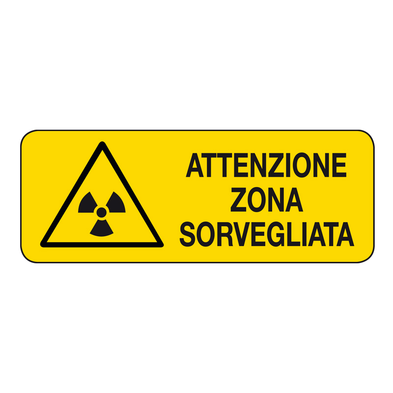 ATTENZIONE ZONA SORVEGLIATA CARTELLO ALLUMINIO 330X125 PERICOLO