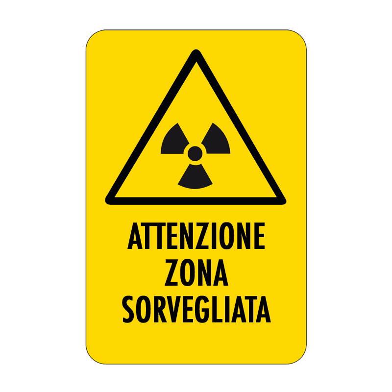 ATTENZIONE ZONA SORVEGLIATA CARTELLO ALLUMINIO 330X500 PERICOLO