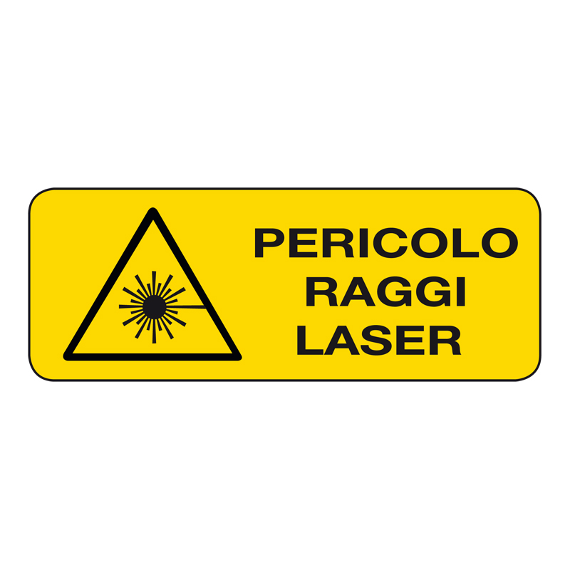 PERICOLO RAGGI LASER CARTELLO ALLUMINIO 330X125 PERICOLO