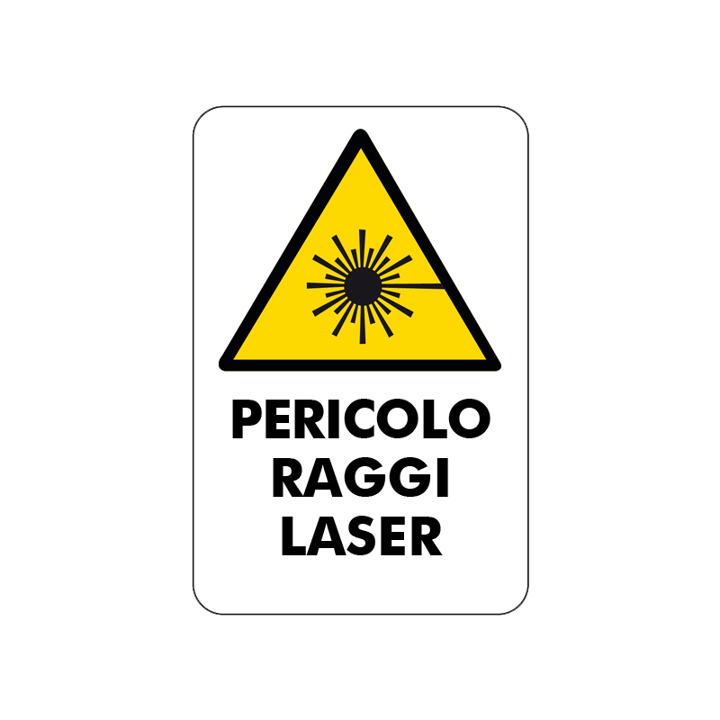 PERICOLO RAGGI LASER CARTELLO ALLUMINIO 200X300 PERICOLO