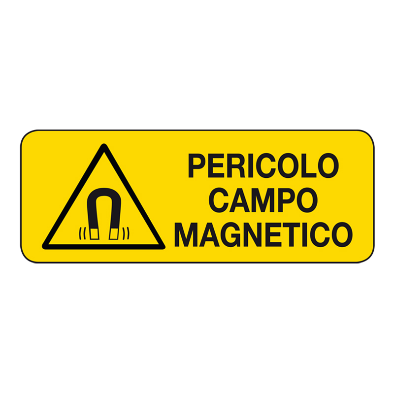 PERICOLO CAMPO MAGNETICO CARTELLO ALLUMINIO 330X125 PERICOLO