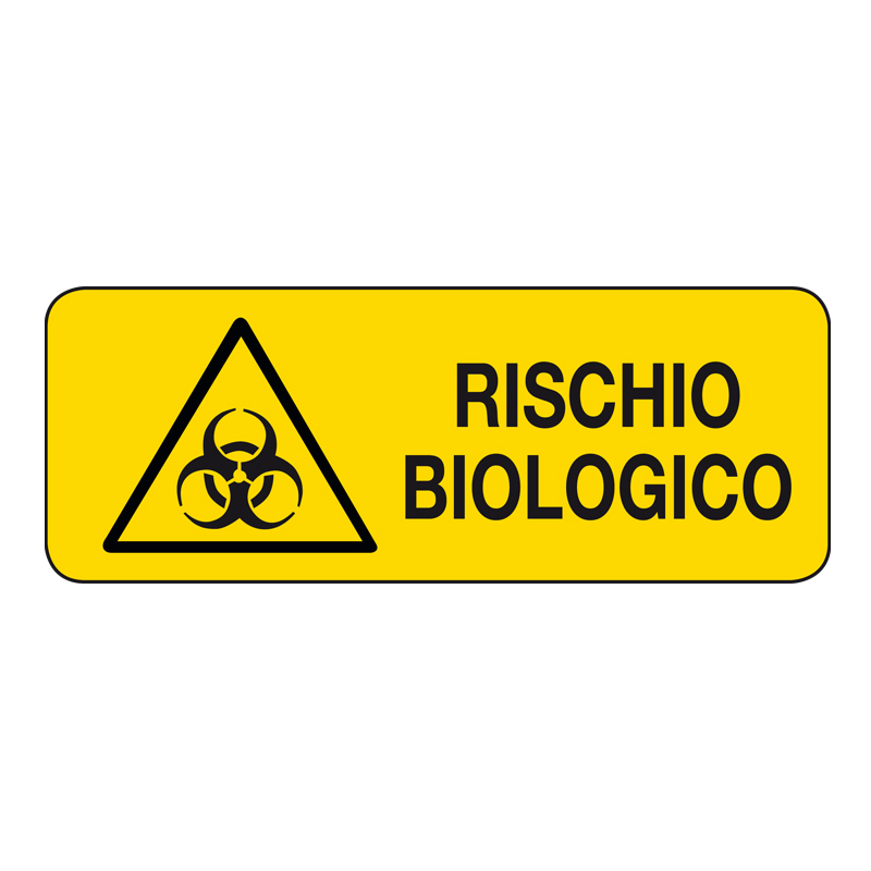 RISCHIO BIOLOGICO CARTELLO ADESIVO 330X125 PERICOLO