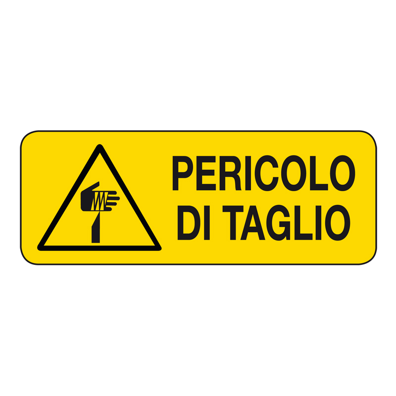 PERICOLO DI TAGLIO CARTELLO ALLUMINIO 330X125 PERICOLO