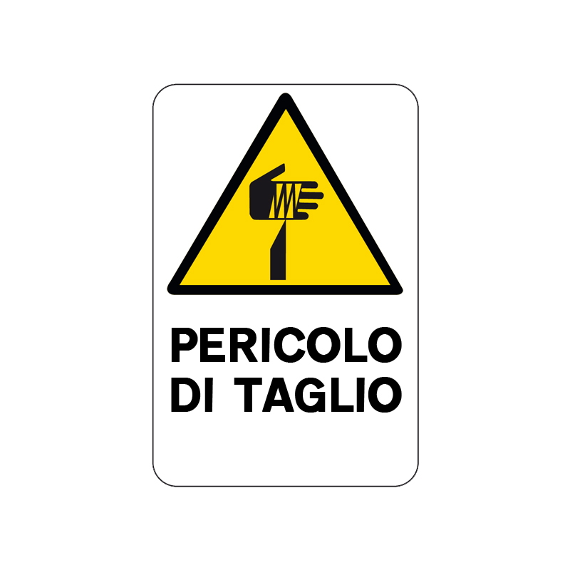 PERICOLO DI TAGLIO CARTELLO ALLUMINIO 200X300 PERICOLO