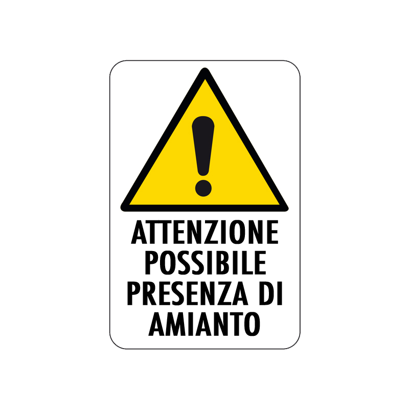 ATT. POSSIBILE PRESENZA DI AMIANTO CARTELLO ALLUMINIO 200X300 PERICOLO