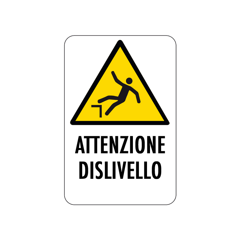 ATTENZIONE DISLIVELLO CARTELLO ALLUMINIO 200X300 PERICOLO