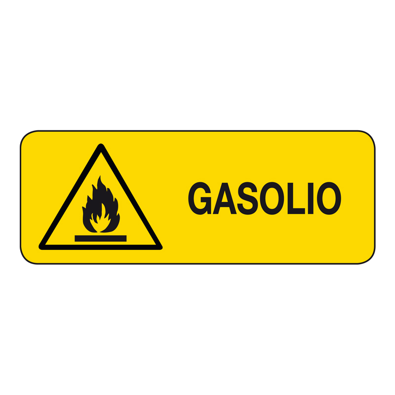GASOLIO CARTELLO ALLUMINIO 330X125 PERICOLO