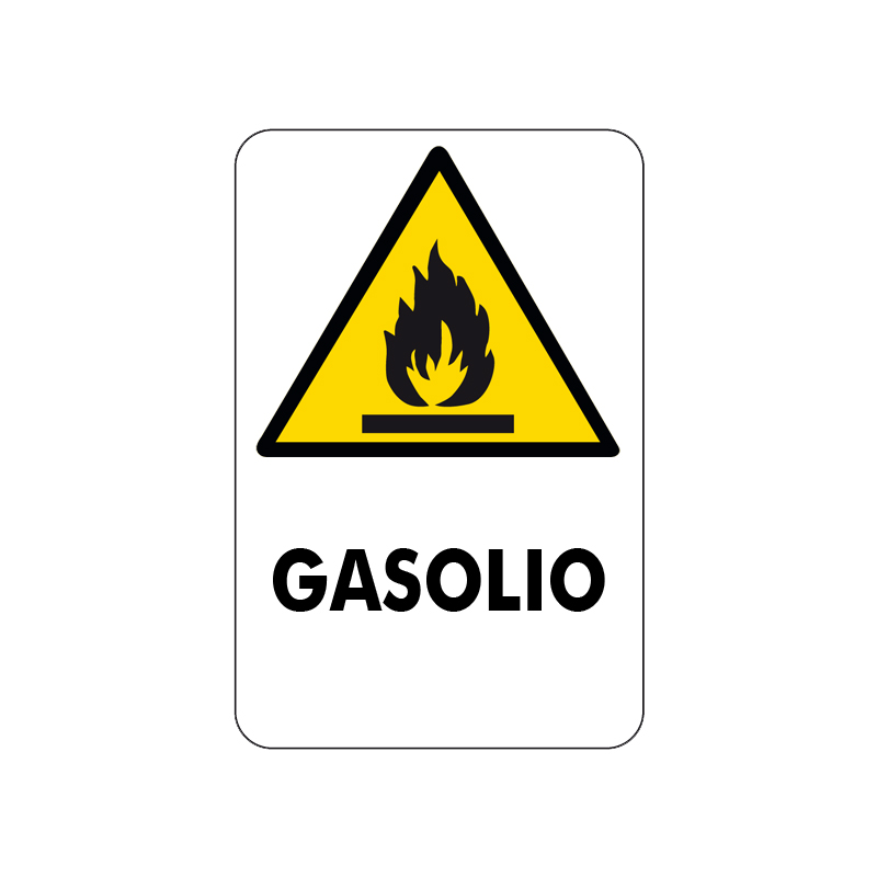 GASOLIO CARTELLO ALLUMINIO 200X300 PERICOLO