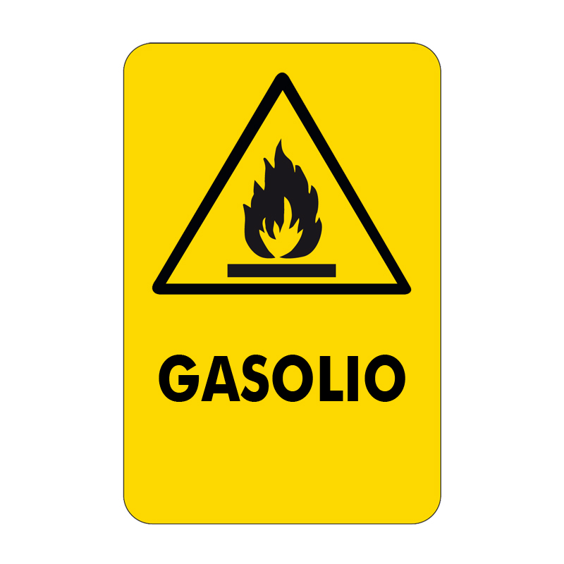 GASOLIO CARTELLO ALLUMINIO 330X500 PERICOLO