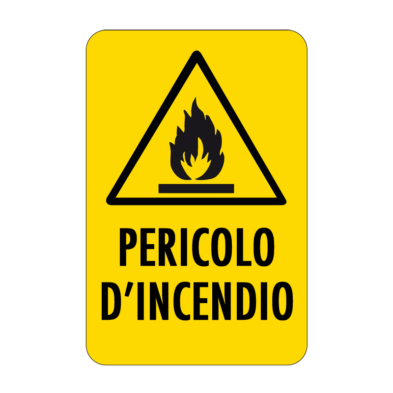 PERICOLO D'INCENDIO CARTELLO ALLUMINIO 330X500 PERICOLO