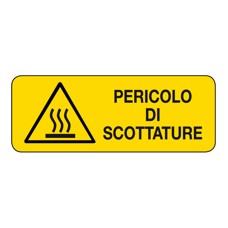 PERICOLO DI SCOTTATURE CARTELLO ALLUMINIO 330X125 PERICOLO
