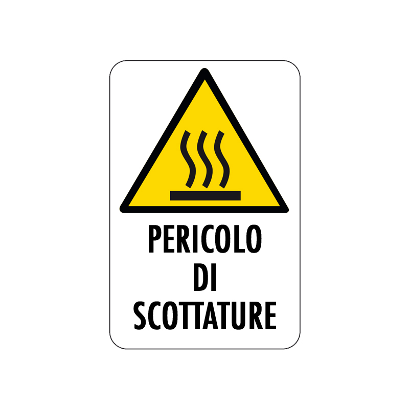 PERICOLO DI SCOTTATURE CARTELLO ALLUMINIO 200X300 PERICOLO