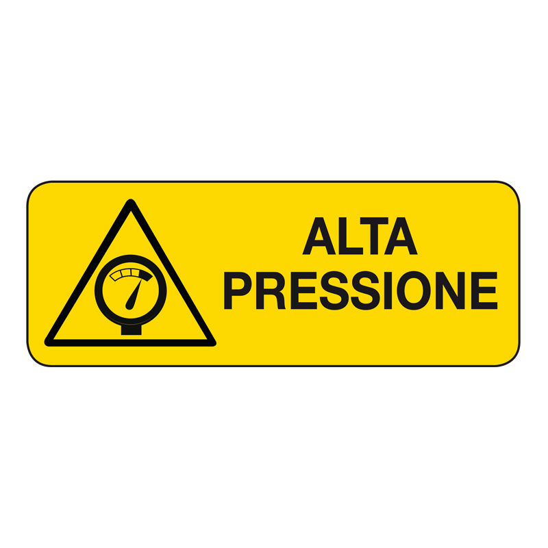 ALTA PRESSIONE CARTELLO ALLUMINIO 330X125 PERICOLO