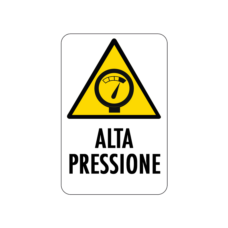 ALTA PRESSIONE CARTELLO ALLUMINIO 200X300 PERICOLO