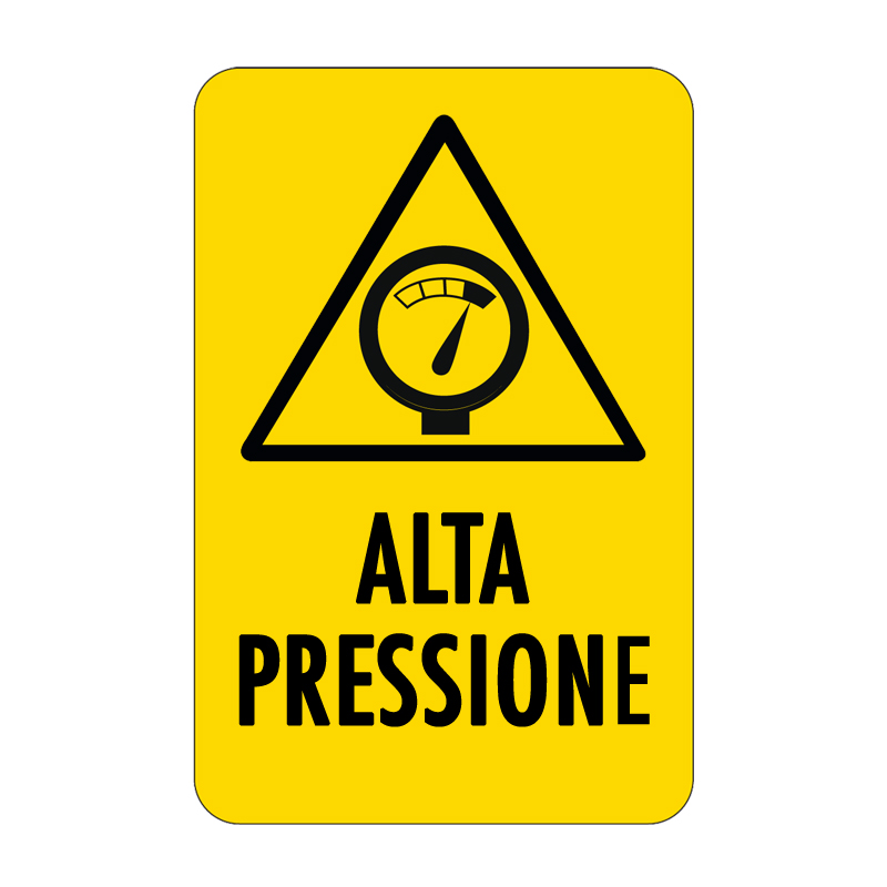 ALTA PRESSIONE CARTELLO ALLUMINIO 330X500 PERICOLO