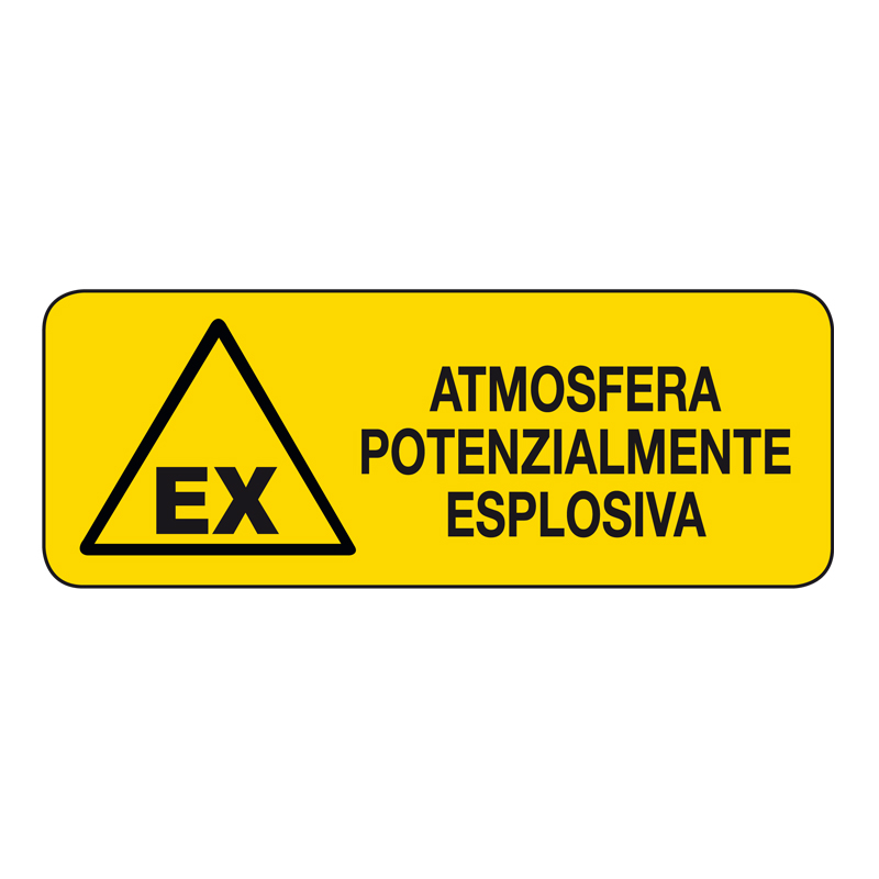 ATMOSFERA POTENZIALMENTE ESPLOSIVA CARTELLO ALLUMINIO 330X125 PERICOLO