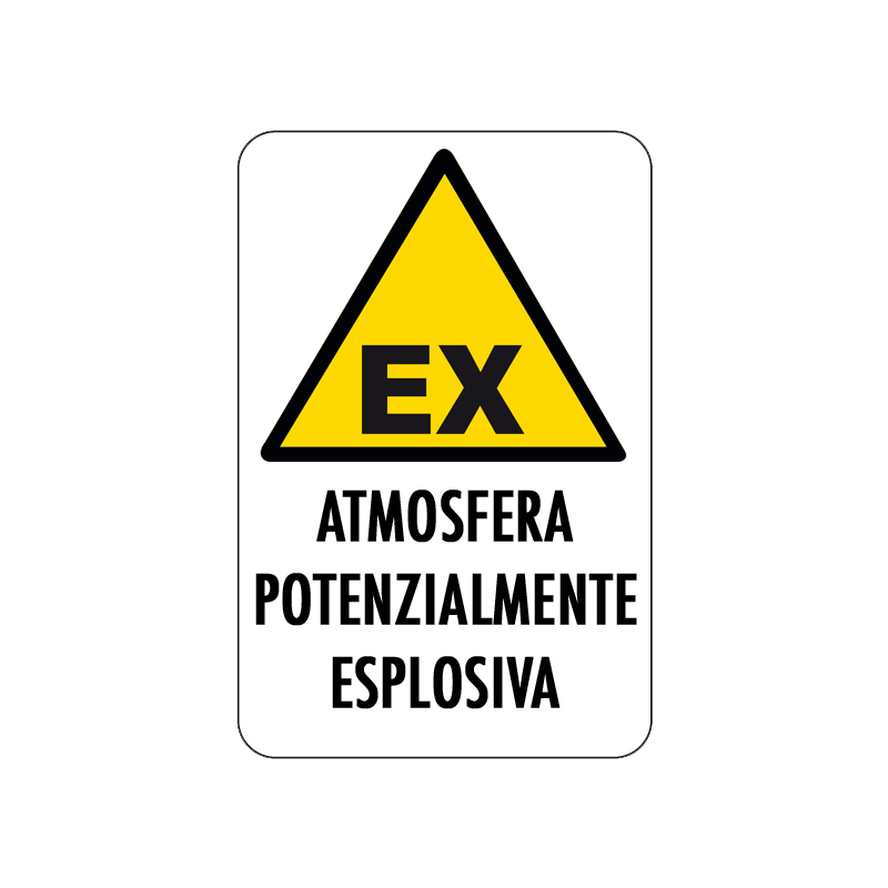 ATMOSFERA POTENZIALMENTE ESPLOSIVA CARTELLO ALLUMINIO 200X300 PERICOLO