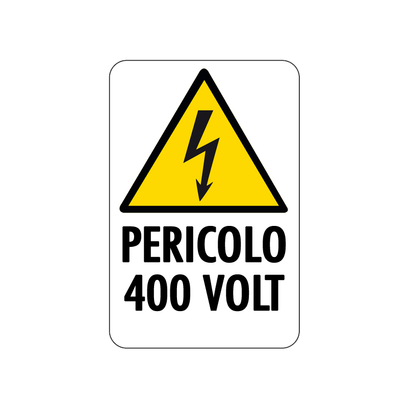 PERICOLO 400 VOLT CARTELLO ALLUMINIO 200X300 PERICOLO